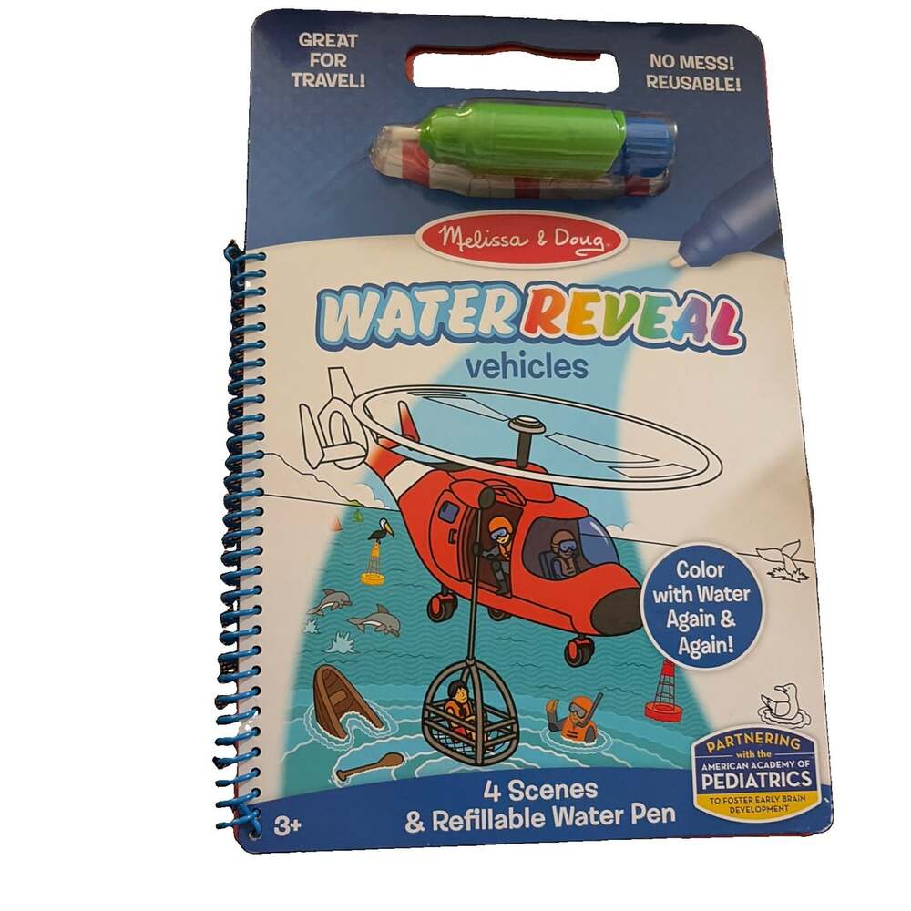 Melissa & Doug Water Reveal Vehicles Color With Water Again And Again